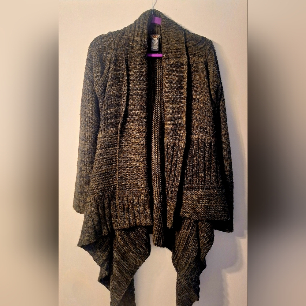Dex Women's Draped Cardigan Sweater - Dark Olive Green